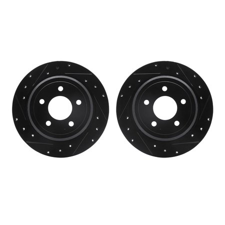 DYNAMIC FRICTION CO Rotors-Drilled and Slotted-Black, Zinc Plated black, Zinc Coated, 8002-56016 8002-56016